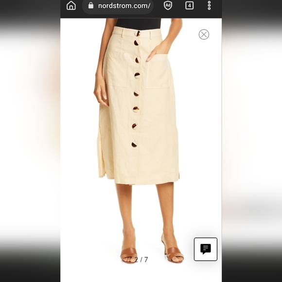 NICHOLAS 100% linen midi skirt - Picture 11 of 12